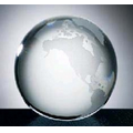 Optic Crystal World Globe with Flat Bottom (3 1/8")